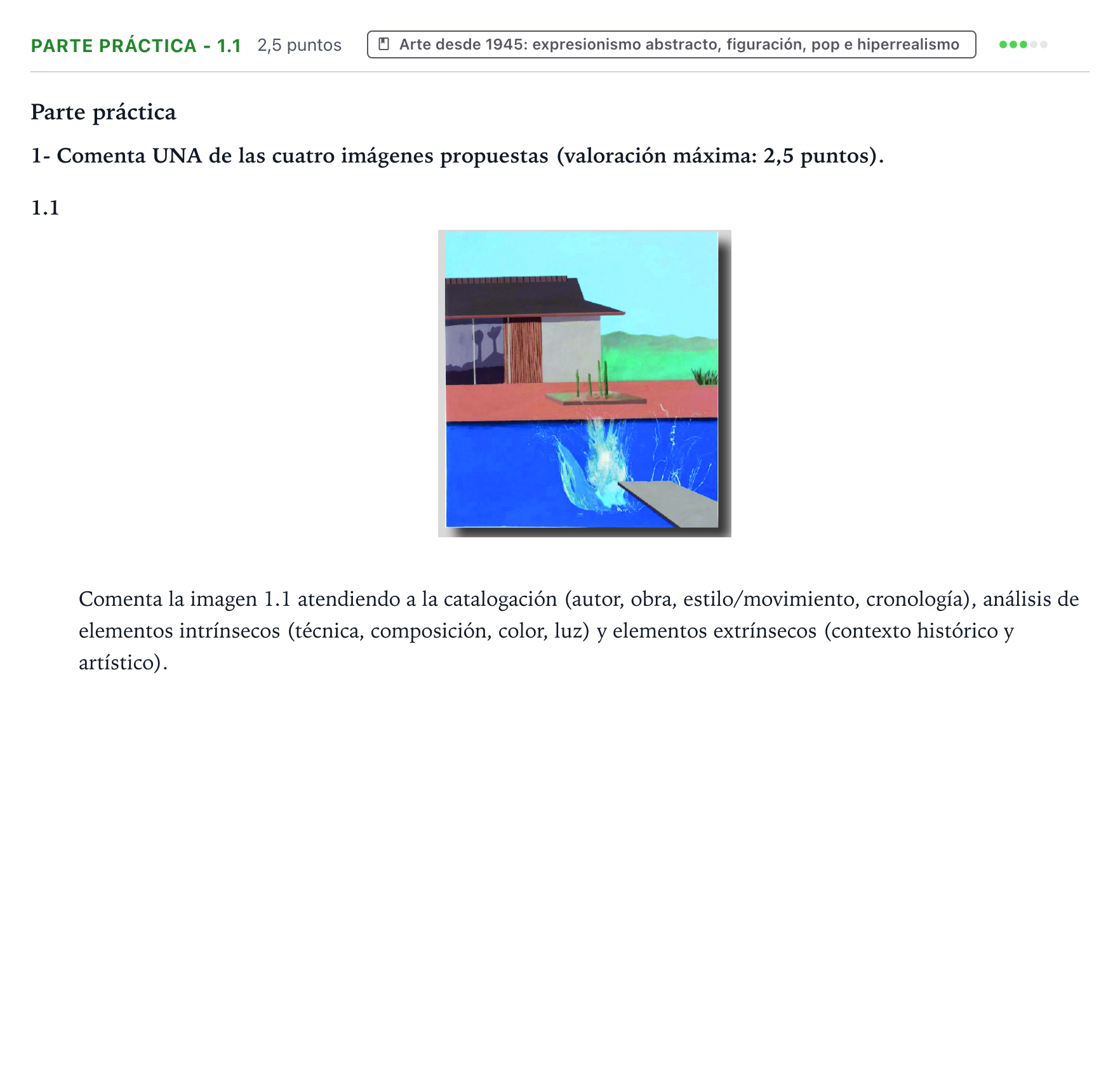 Enunciado: Ejercicio Parte práctica - 1.1 · Fundamentos Artísticos PAU Castilla y León Ordinaria (Fundamentos del Arte II) 2024