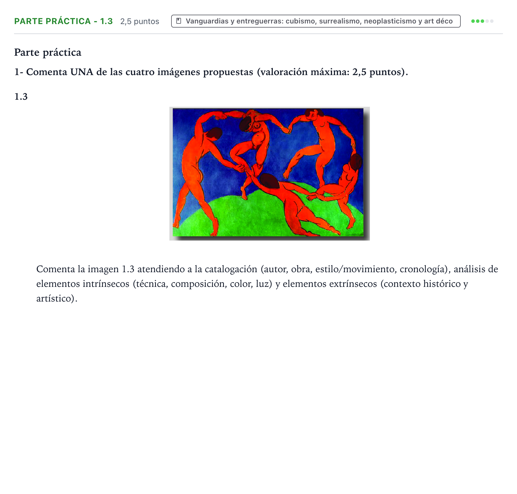 Enunciado: Ejercicio Parte práctica - 1.3 · Fundamentos Artísticos PAU Castilla y León Ordinaria (Fundamentos del Arte II) 2024