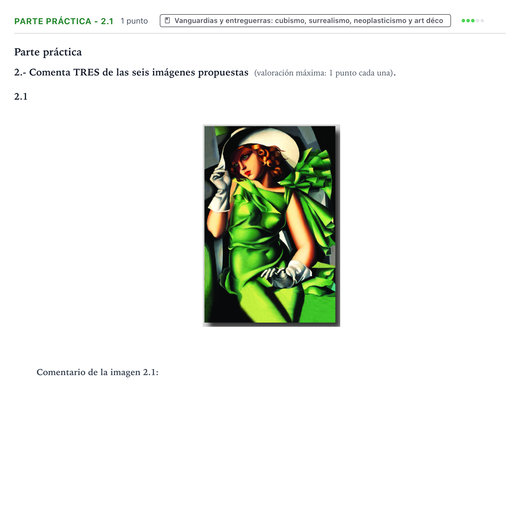 Enunciado: Ejercicio Parte práctica - 2.1 · Fundamentos Artísticos PAU Castilla y León Ordinaria (Fundamentos del Arte II) 2024