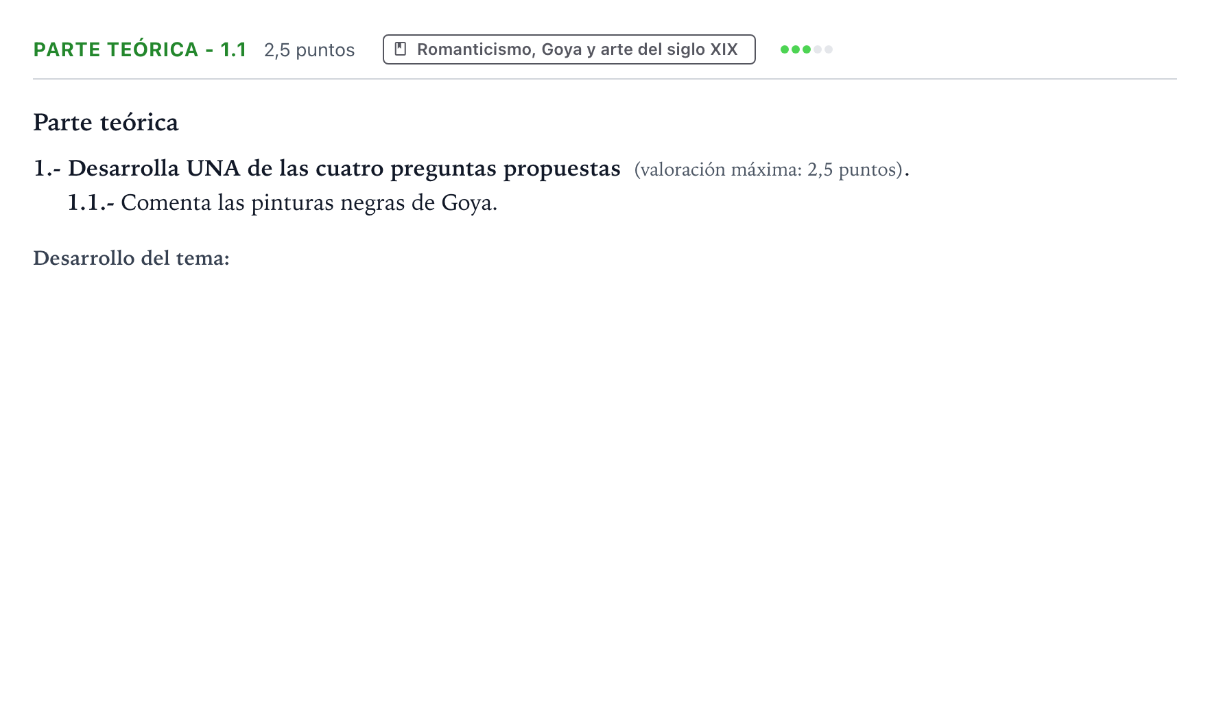 Enunciado: Ejercicio Parte teórica - 1.1 · Fundamentos Artísticos PAU Castilla y León Ordinaria (Fundamentos del Arte II) 2024