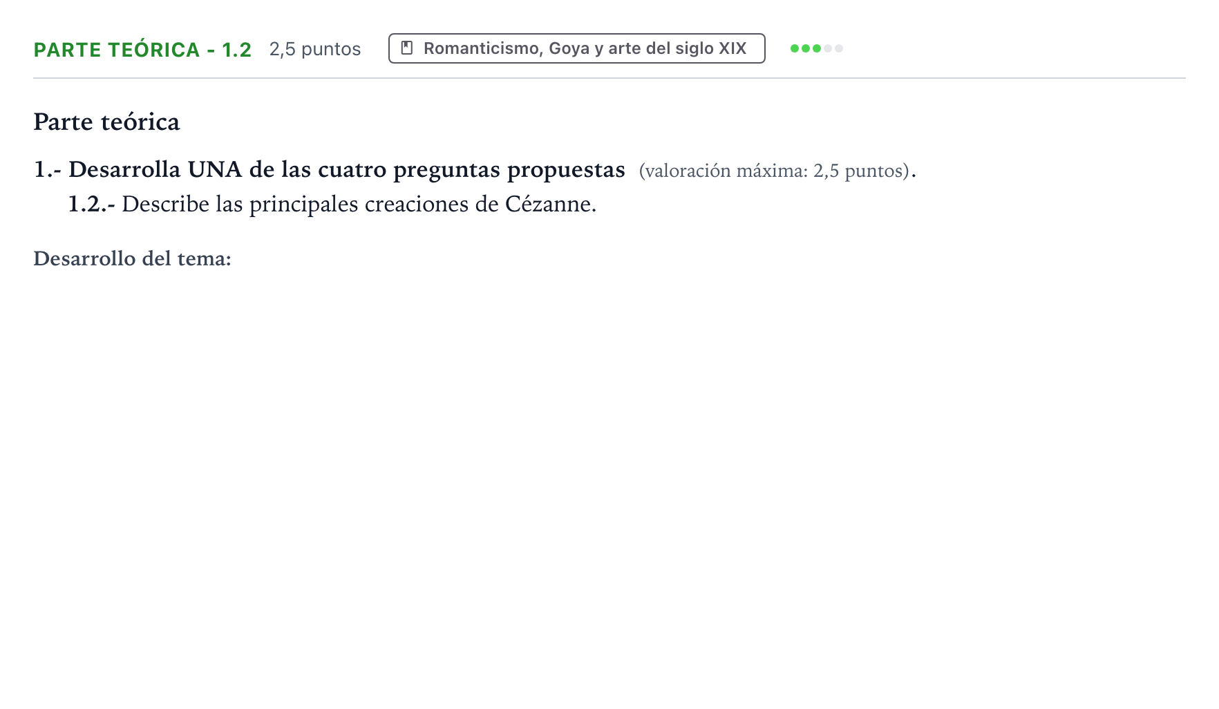 Enunciado: Ejercicio Parte teórica - 1.2 · Fundamentos Artísticos PAU Castilla y León Ordinaria (Fundamentos del Arte II) 2024