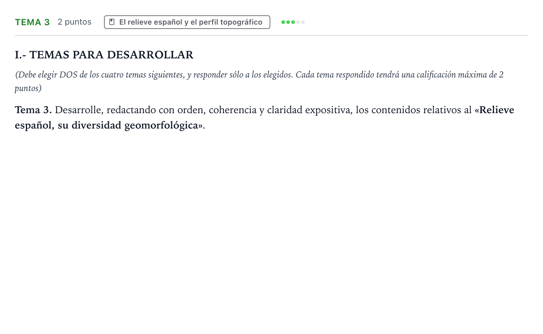 Enunciado: Ejercicio Tema 3 · Geografía PAU Castilla y León Ordinaria 2024