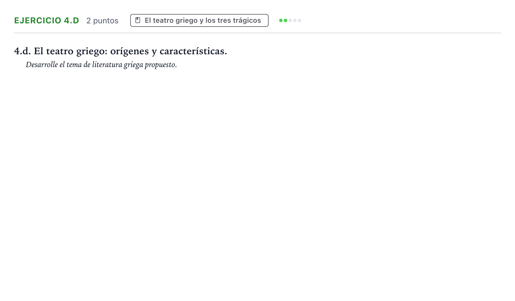 Enunciado: Ejercicio 4.d · Griego II PAU Castilla y León Ordinaria 2024