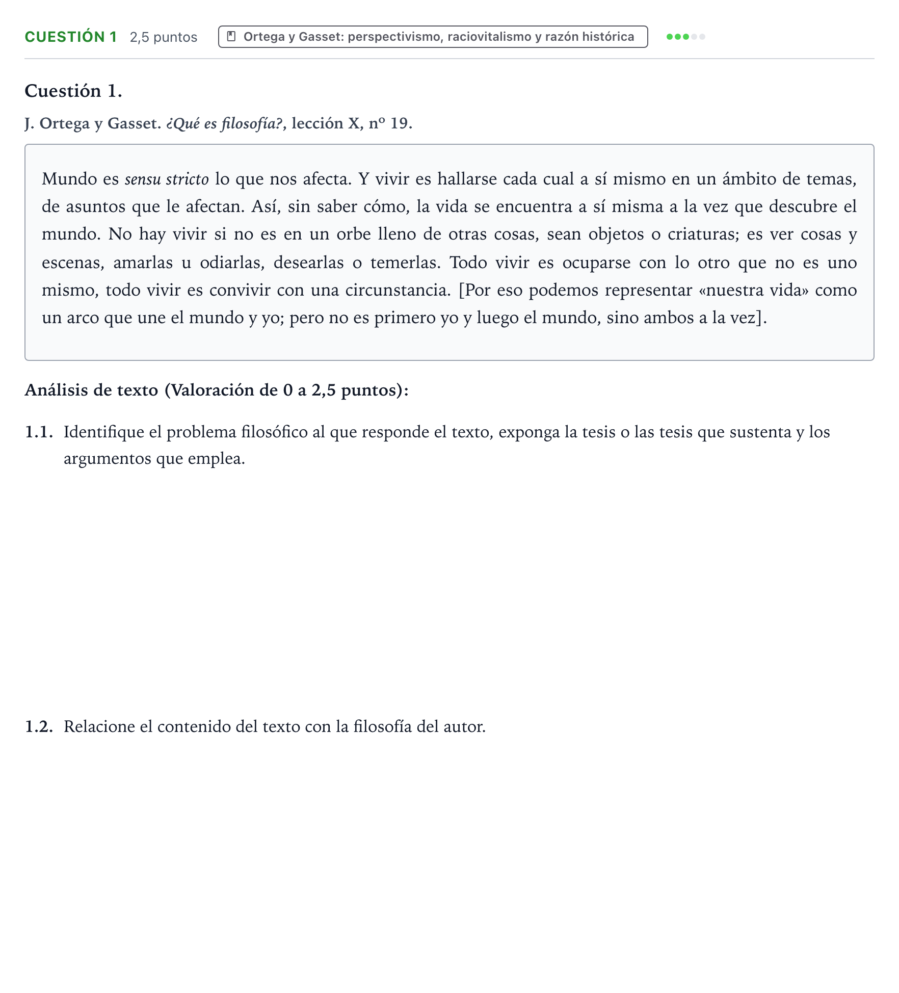 Enunciado: Cuestión 1 · Historia de la Filosofía PAU Castilla y León Extraordinaria 2024