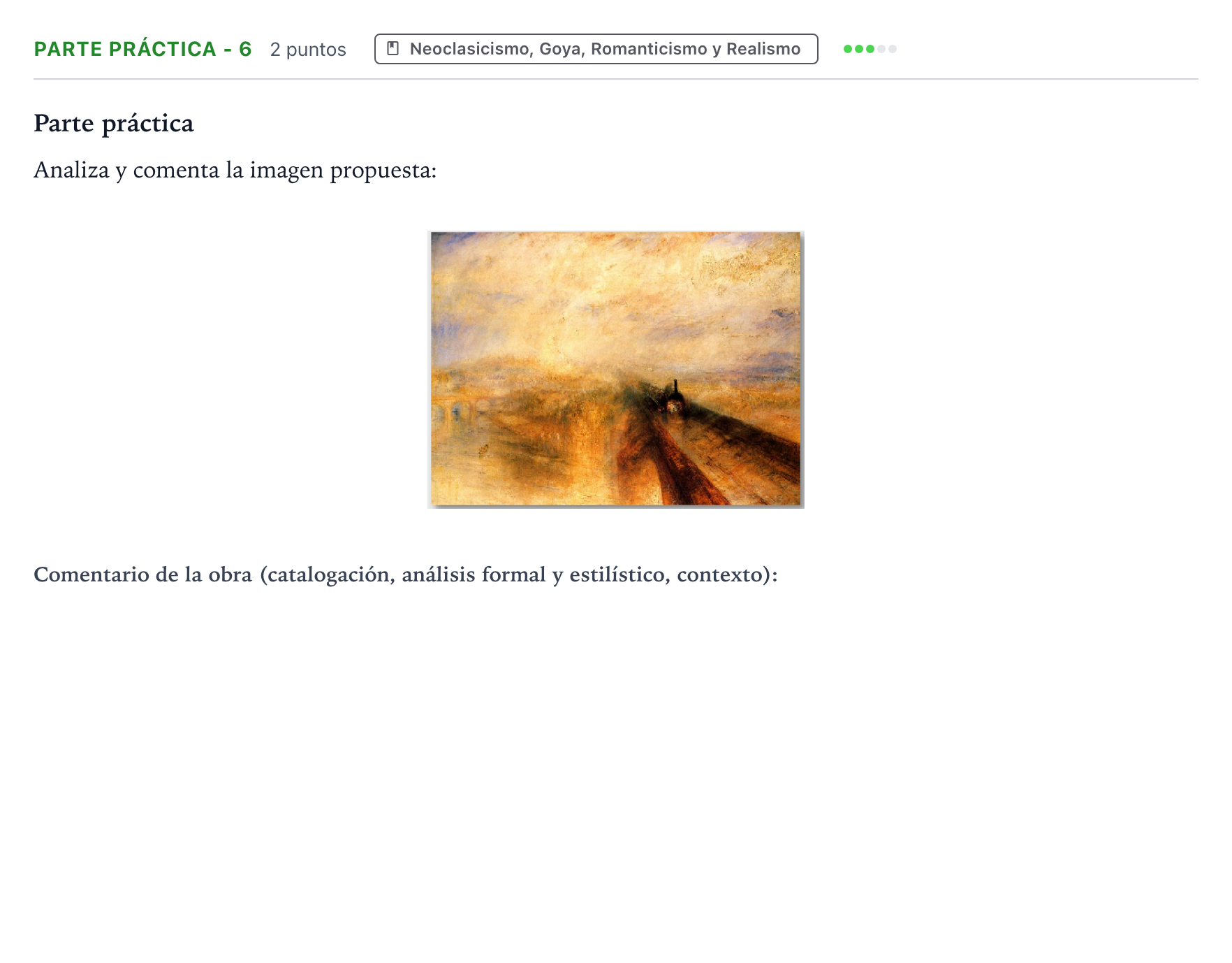 Enunciado: Ejercicio Parte práctica - 6 · Historia del Arte PAU Castilla y León Extraordinaria 2024