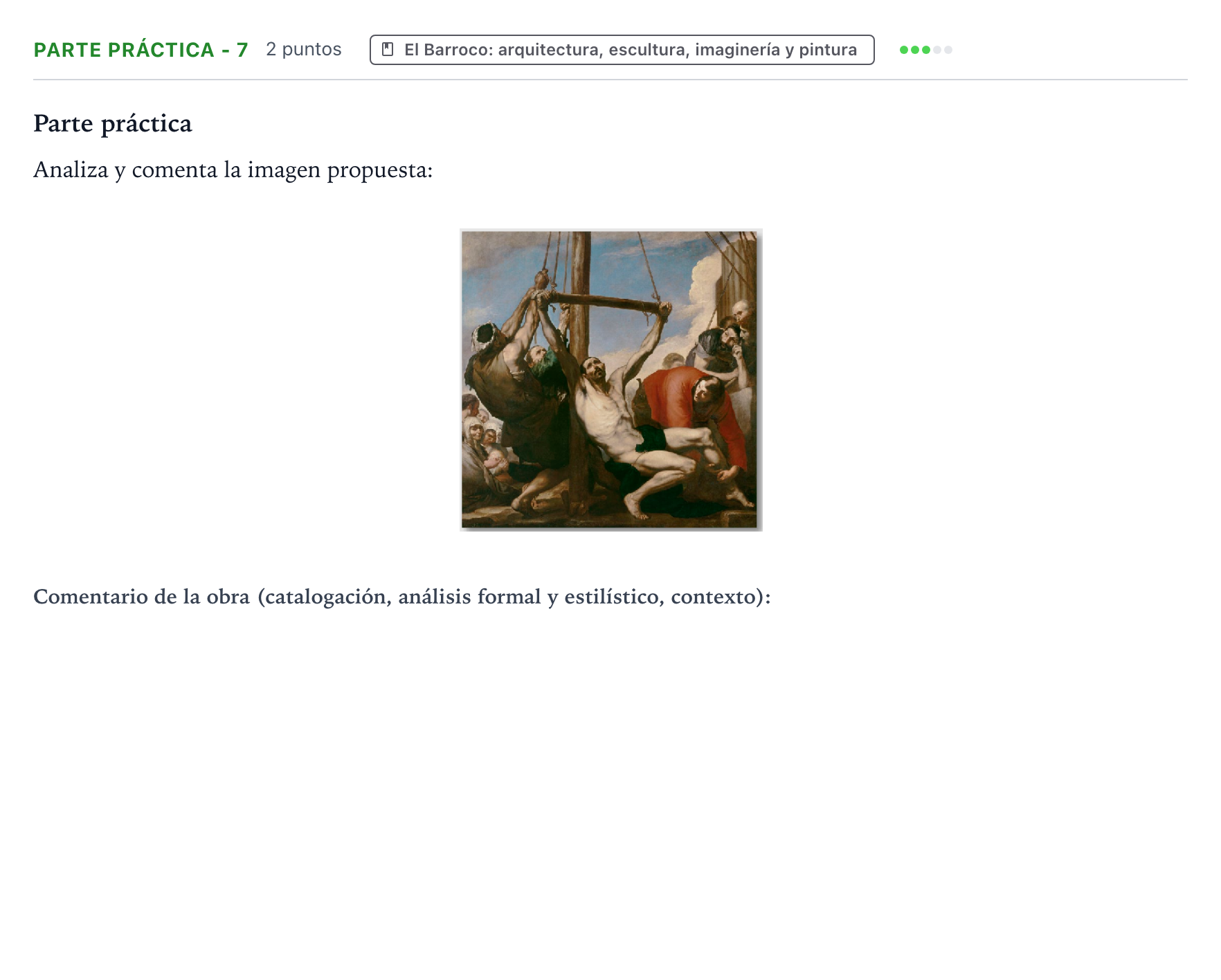 Enunciado: Ejercicio Parte práctica - 7 · Historia del Arte PAU Castilla y León Extraordinaria 2024