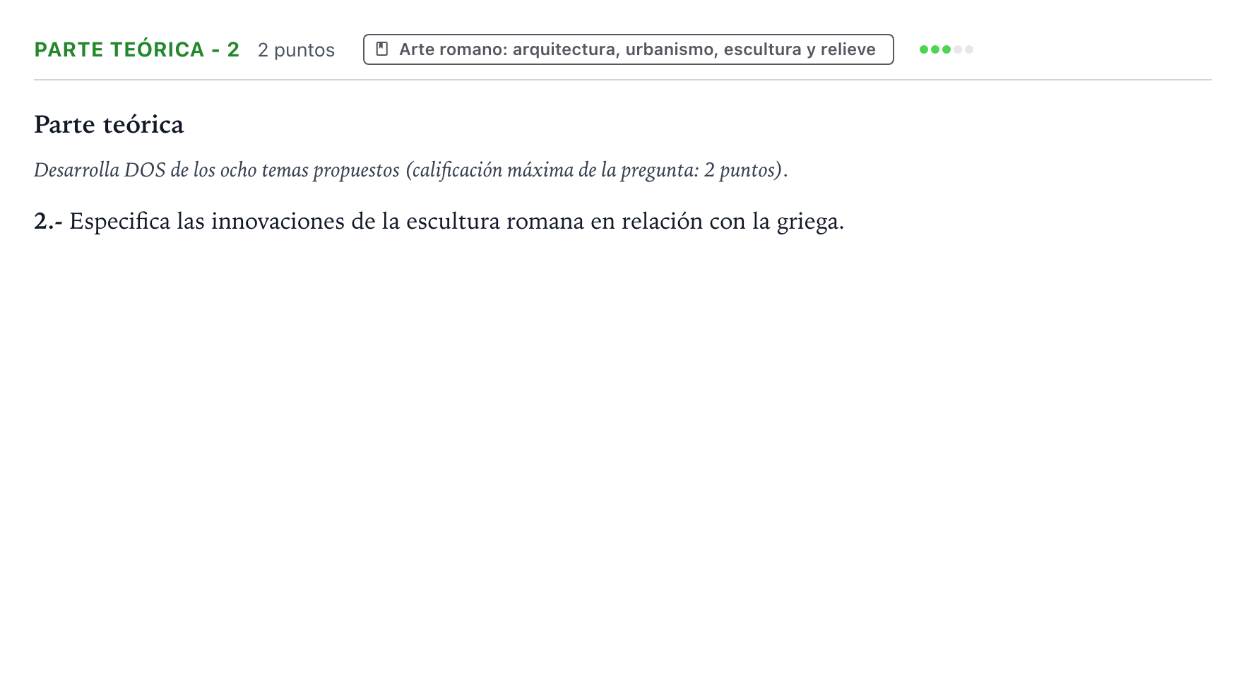 Enunciado: Ejercicio Parte teórica - 2 · Historia del Arte PAU Castilla y León Extraordinaria 2024