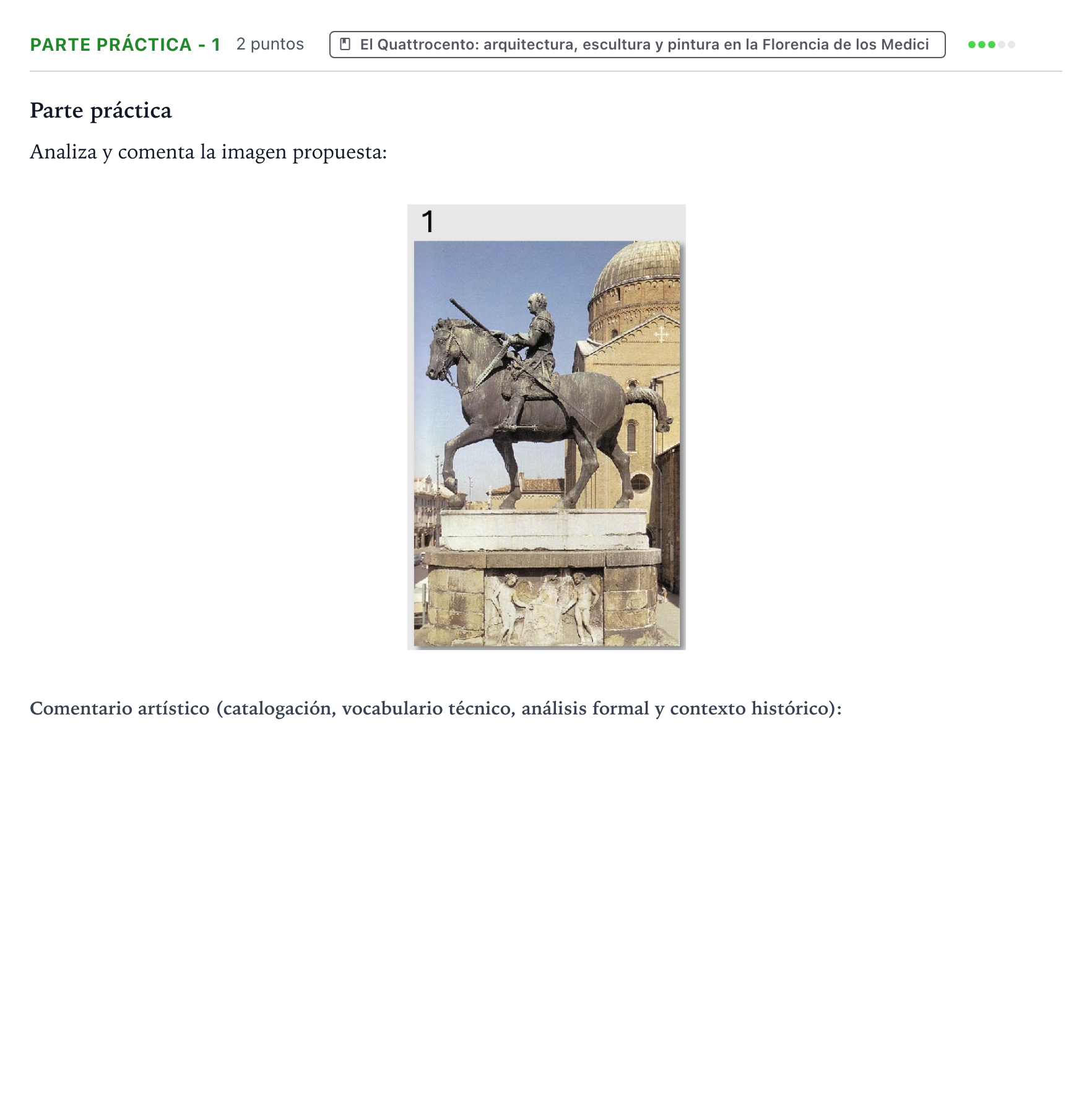Enunciado: Ejercicio Parte práctica - 1 · Historia del Arte PAU Castilla y León Ordinaria 2024