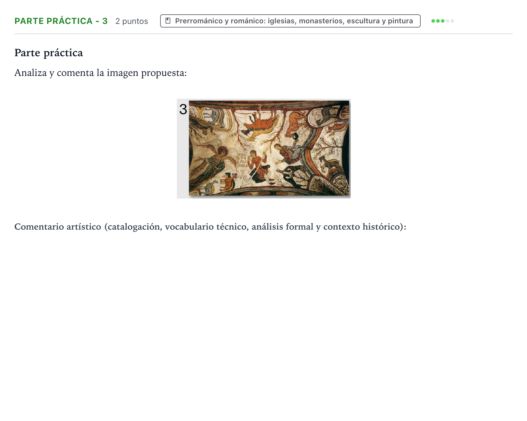 Enunciado: Ejercicio Parte práctica - 3 · Historia del Arte PAU Castilla y León Ordinaria 2024