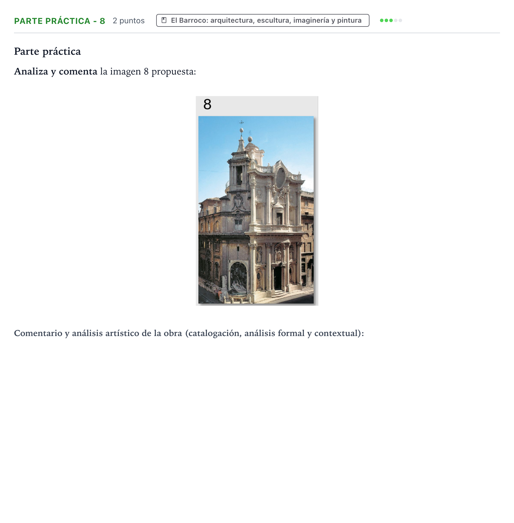 Enunciado: Ejercicio Parte práctica - 8 · Historia del Arte PAU Castilla y León Ordinaria 2024