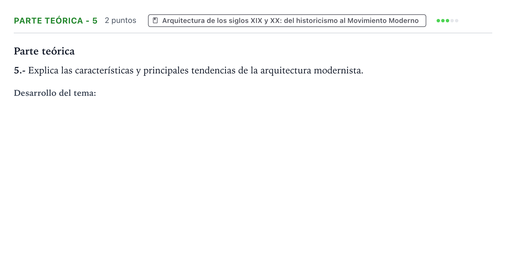 Enunciado: Ejercicio Parte teórica - 5 · Historia del Arte PAU Castilla y León Ordinaria 2024