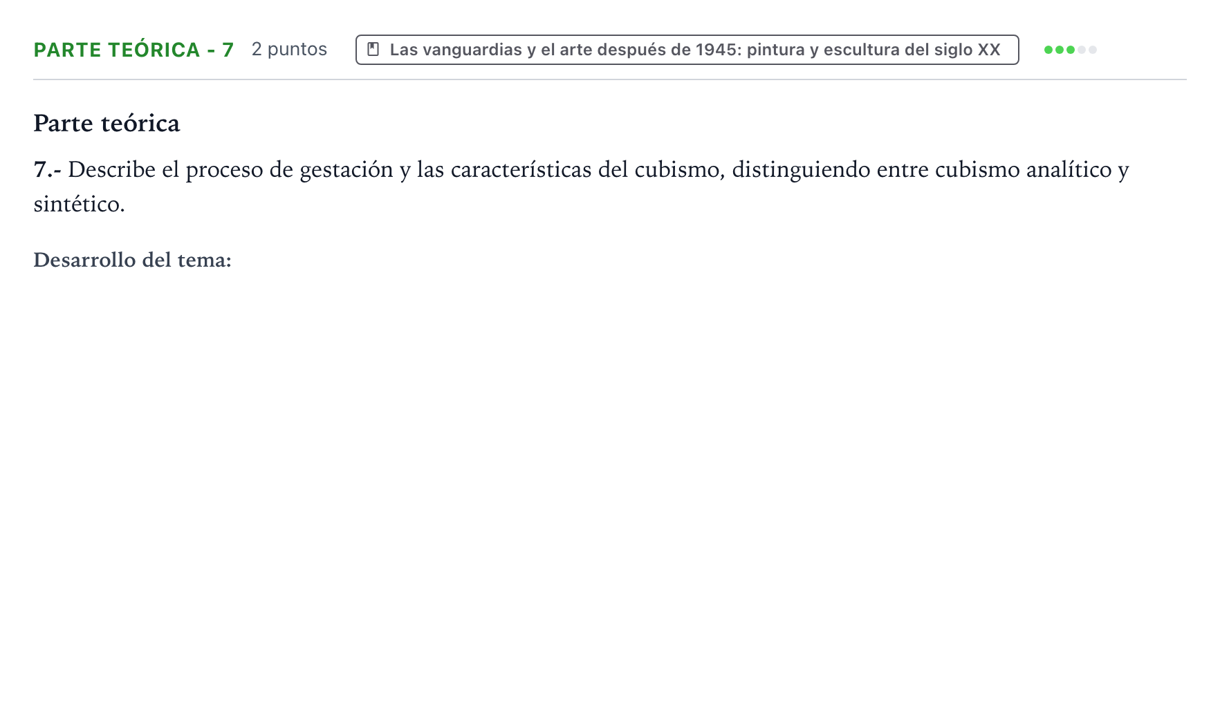 Enunciado: Ejercicio Parte teórica - 7 · Historia del Arte PAU Castilla y León Ordinaria 2024