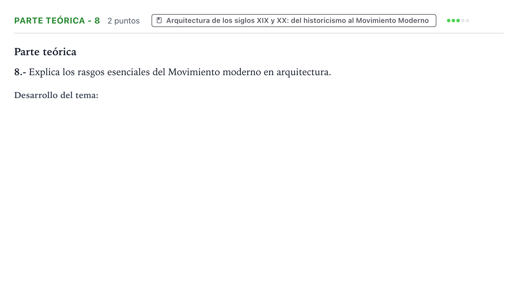 Enunciado: Ejercicio Parte teórica - 8 · Historia del Arte PAU Castilla y León Ordinaria 2024
