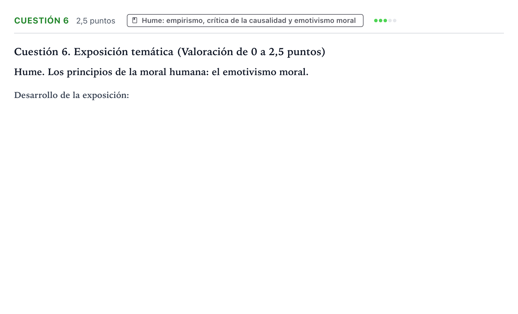 Enunciado: Cuestión 6 · Historia de la Filosofía PAU Castilla y León Ordinaria (Fase Mejora de Nota) 2024