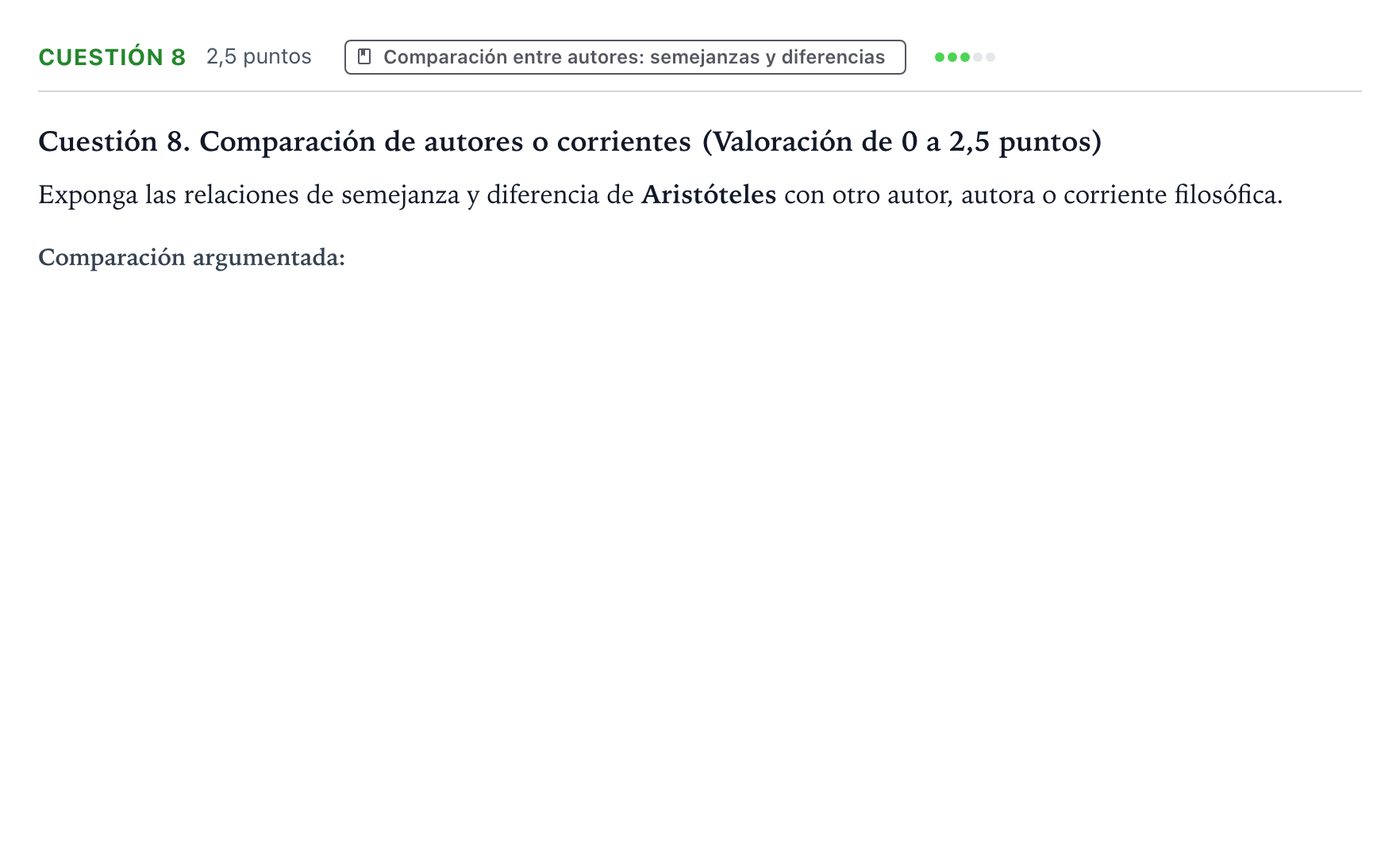 Enunciado: Cuestión 8 · Historia de la Filosofía PAU Castilla y León Ordinaria (Fase Mejora de Nota) 2024