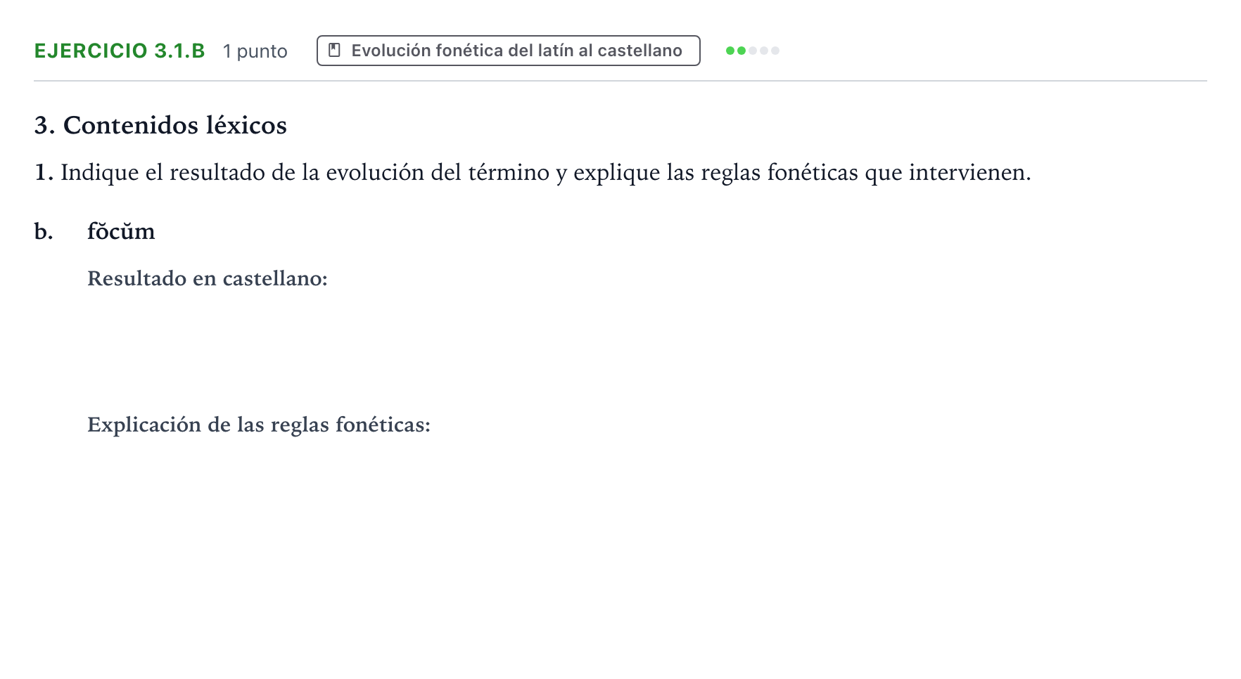 Enunciado: Ejercicio 3.1.b · Latín II PAU Castilla y León Extraordinaria 2024