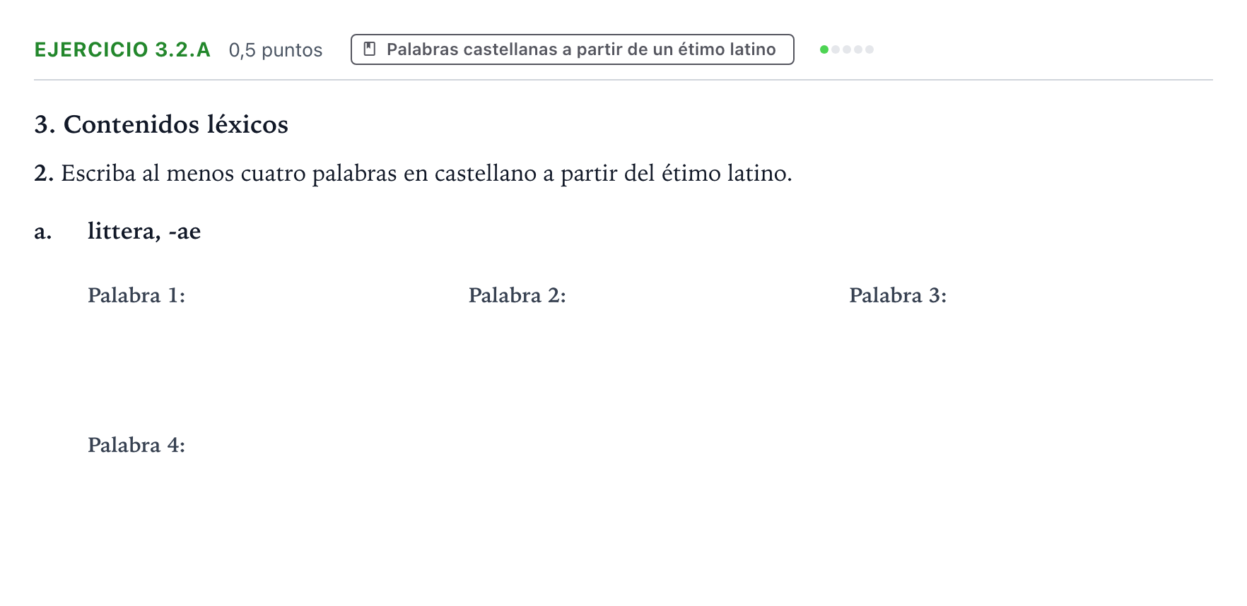 Enunciado: Ejercicio 3.2.a · Latín II PAU Castilla y León Extraordinaria 2024