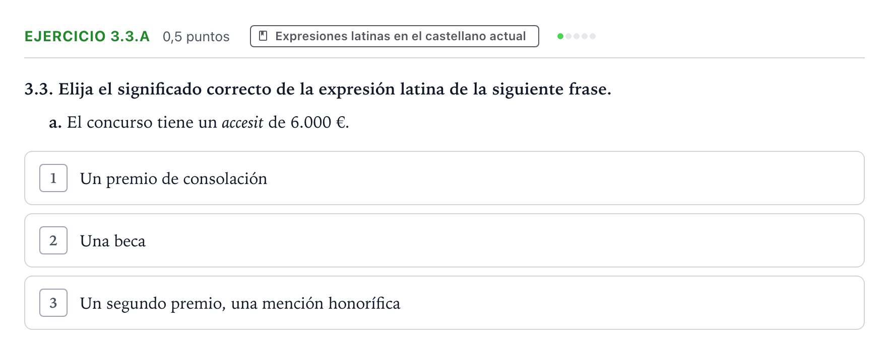Enunciado: Ejercicio 3.3.a · Latín II PAU Castilla y León Extraordinaria 2024