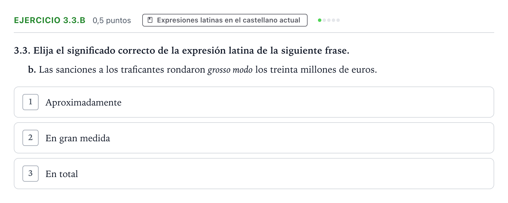 Enunciado: Ejercicio 3.3.b · Latín II PAU Castilla y León Extraordinaria 2024