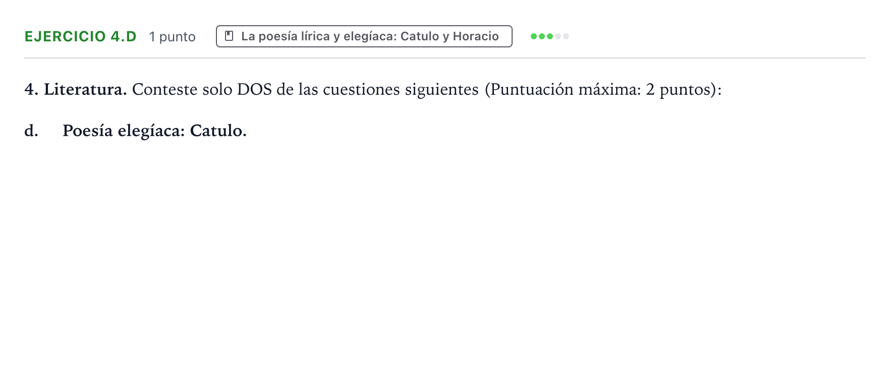 Enunciado: Ejercicio 4.d · Latín II PAU Castilla y León Extraordinaria 2024