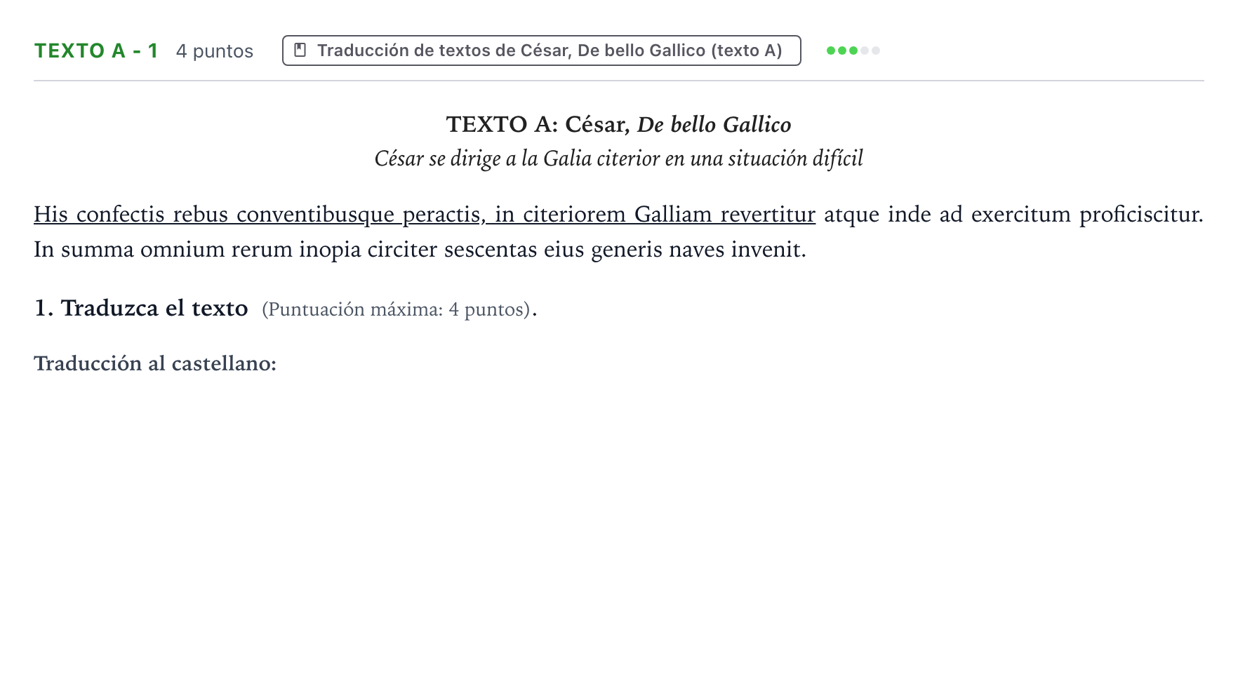 Enunciado: Ejercicio Texto A - 1 · Latín II PAU Castilla y León Extraordinaria 2024