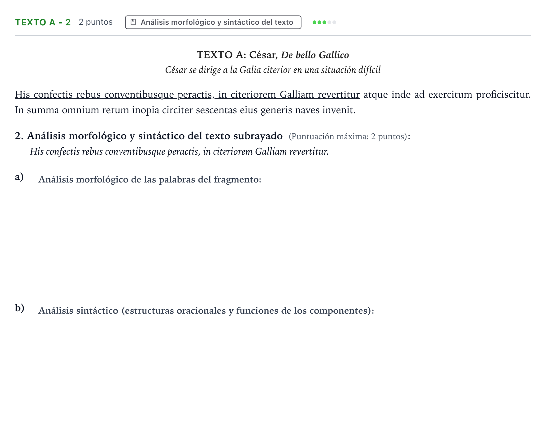 Enunciado: Ejercicio Texto A - 2 · Latín II PAU Castilla y León Extraordinaria 2024