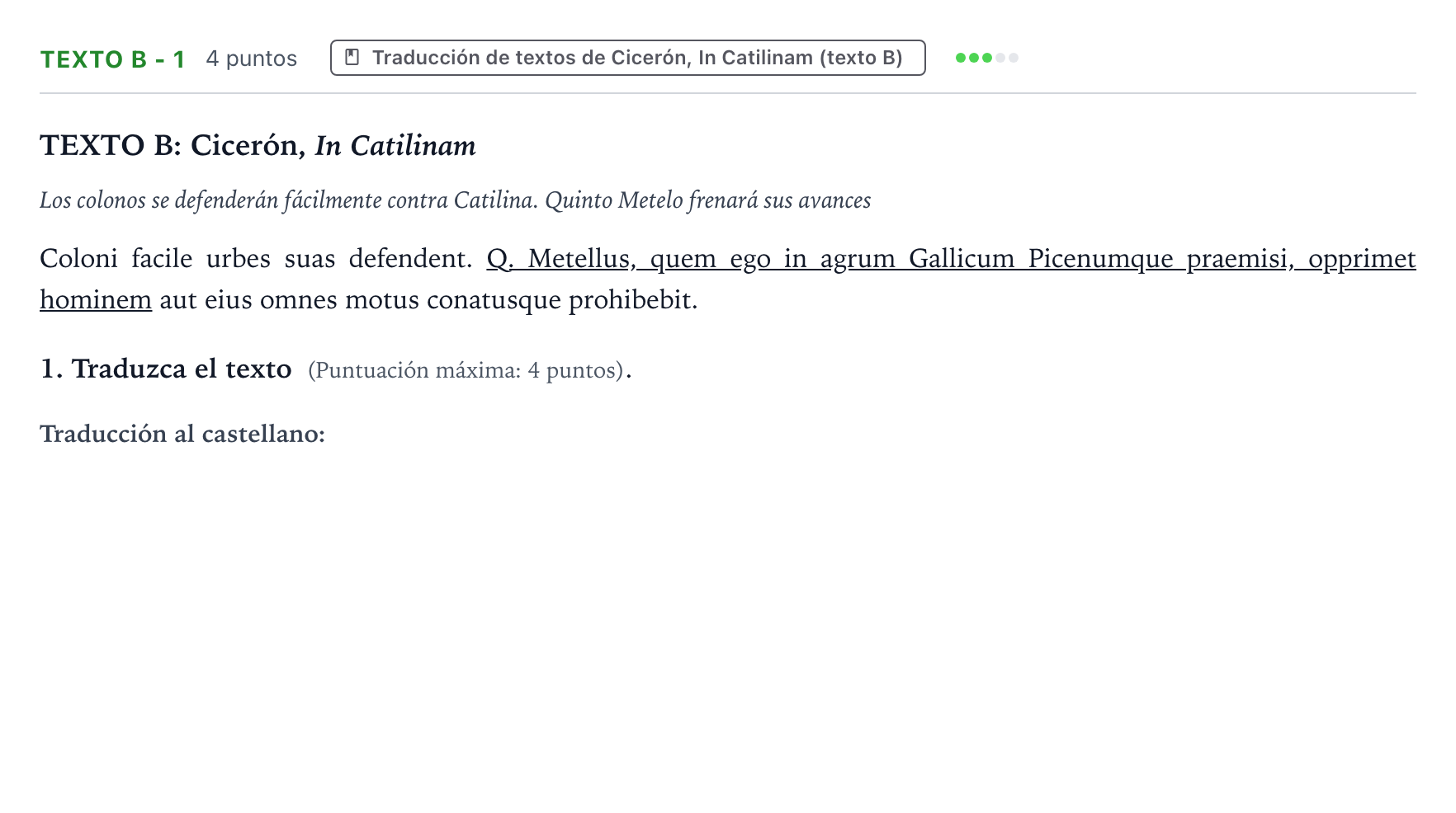 Enunciado: Ejercicio Texto B - 1 · Latín II PAU Castilla y León Extraordinaria 2024