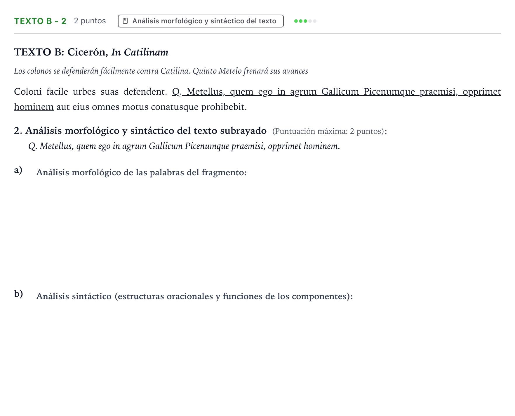 Enunciado: Ejercicio Texto B - 2 · Latín II PAU Castilla y León Extraordinaria 2024