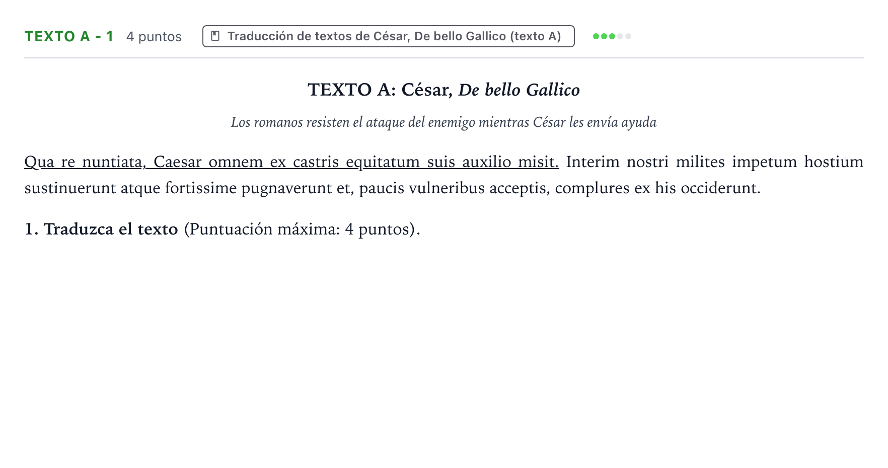 Enunciado: Ejercicio Texto A - 1 · Latín II PAU Castilla y León Ordinaria 2024