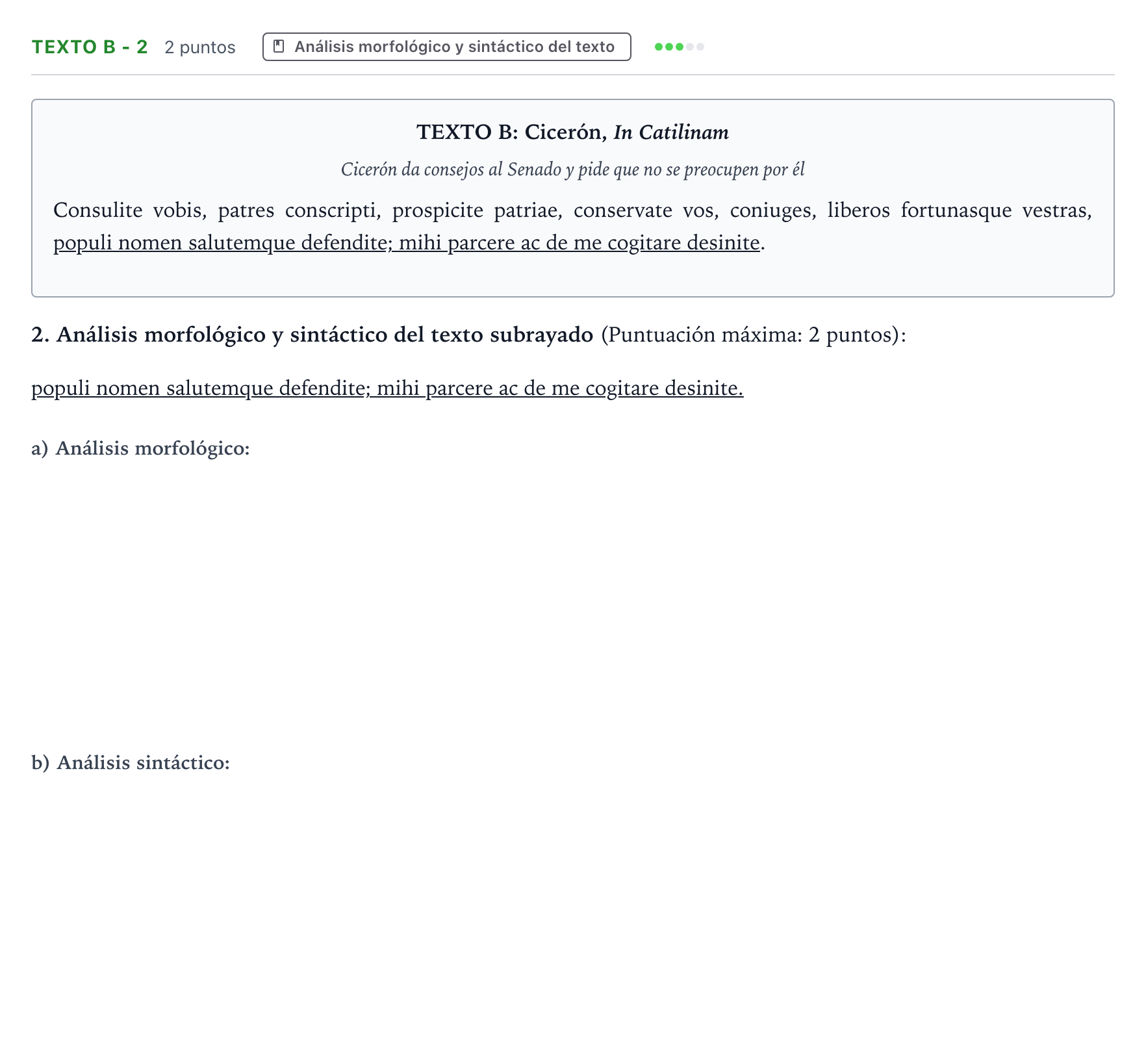 Enunciado: Ejercicio Texto B - 2 · Latín II PAU Castilla y León Ordinaria 2024