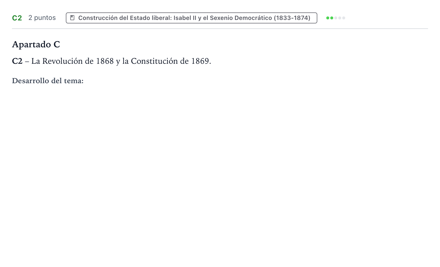 Enunciado: Ejercicio C2 · Historia de España PAU Castilla y León Extraordinaria 2024