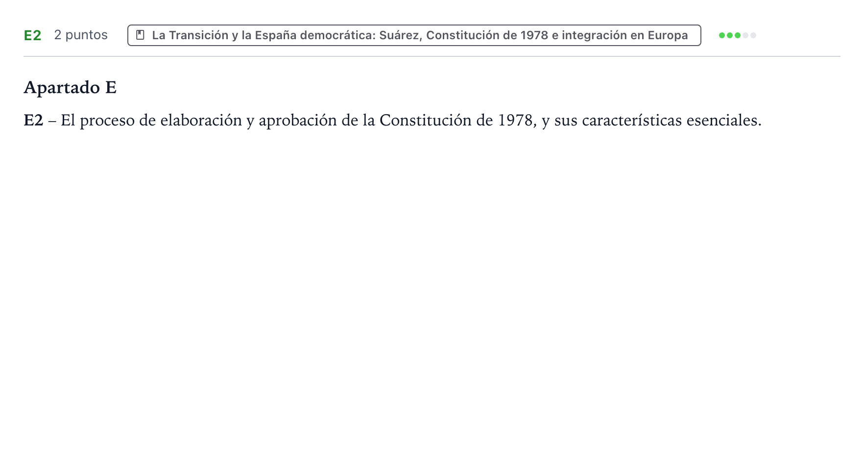 Enunciado: Ejercicio E2 · Historia de España PAU Castilla y León Extraordinaria 2024