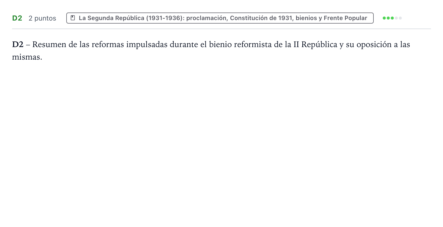 Enunciado: Ejercicio D2 · Historia de España PAU Castilla y León Ordinaria 2024
