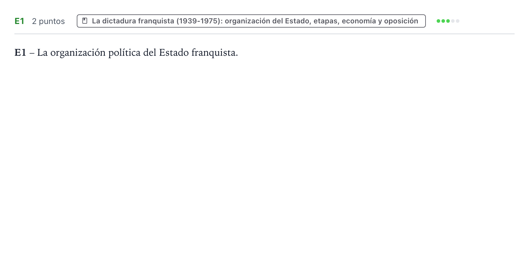 Enunciado: Ejercicio E1 · Historia de España PAU Castilla y León Ordinaria 2024