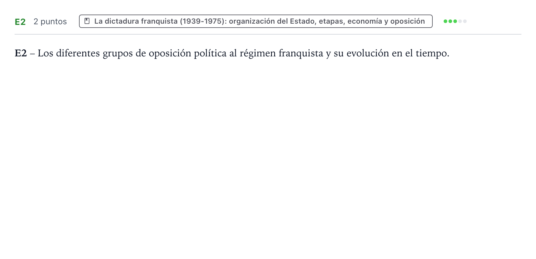 Enunciado: Ejercicio E2 · Historia de España PAU Castilla y León Ordinaria 2024