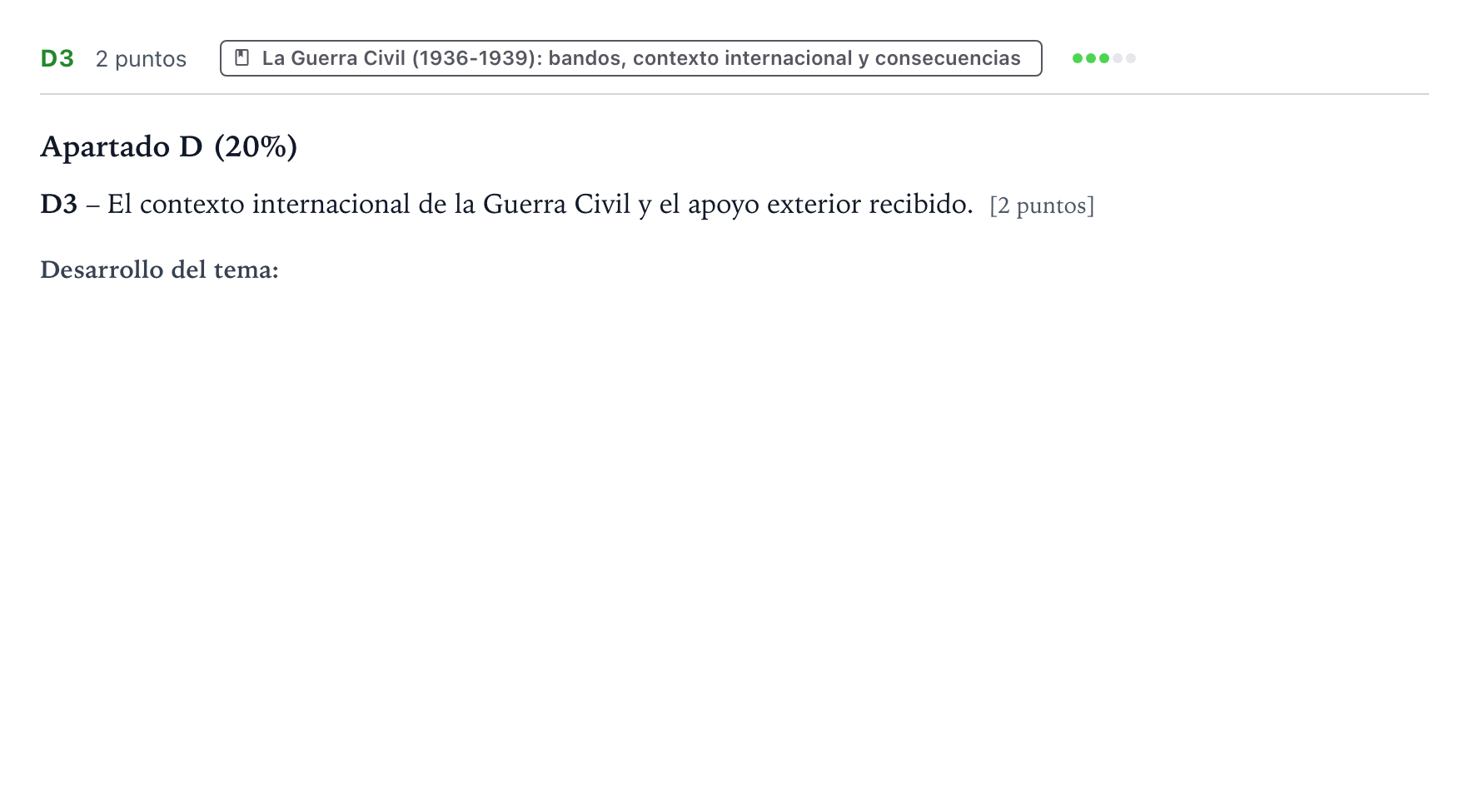 Enunciado: Ejercicio D3 · Historia de España PAU Castilla y León Extraordinaria (Fase Mejora de Nota) 2024