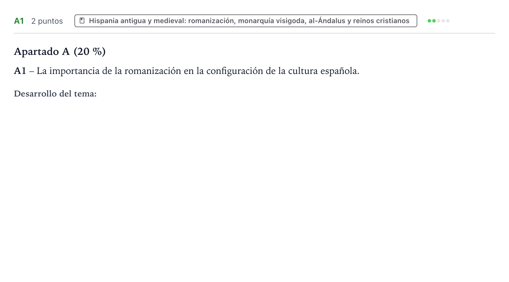 Enunciado: Ejercicio A1 · Historia de España PAU Castilla y León Ordinaria (Fase Mejora de Nota) 2024