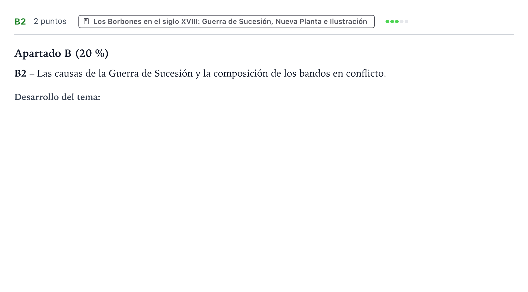 Enunciado: Ejercicio B2 · Historia de España PAU Castilla y León Ordinaria (Fase Mejora de Nota) 2024
