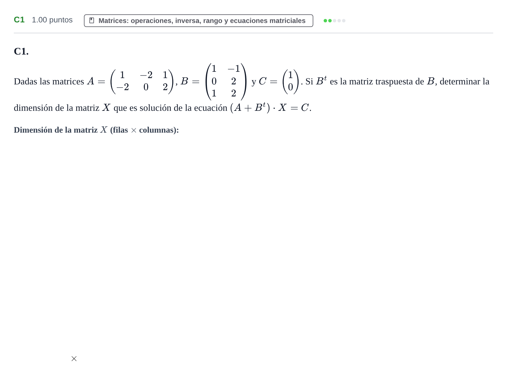 Enunciado: Ejercicio C1 · Matemáticas aplicadas a las Ciencias Sociales II PAU Castilla y León Extraordinaria 2024