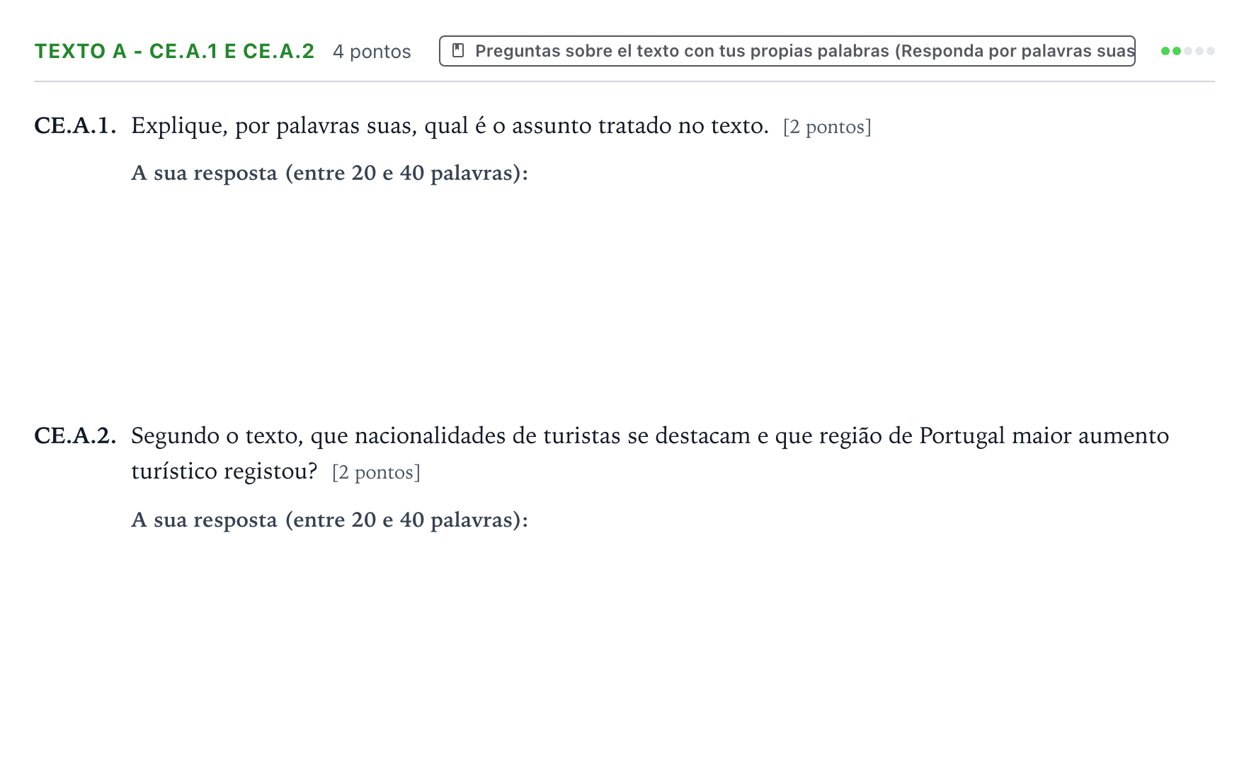Enunciado: Ejercicio Texto A - CE.A.1 e CE.A.2 · Portugués PAU Castilla y León Ordinaria 2024