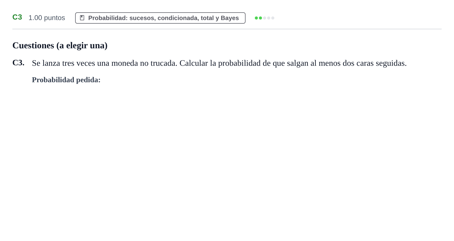 Enunciado: Ejercicio C3 · Matemáticas aplicadas a las Ciencias Sociales II PAU Castilla y León Ordinaria 2024