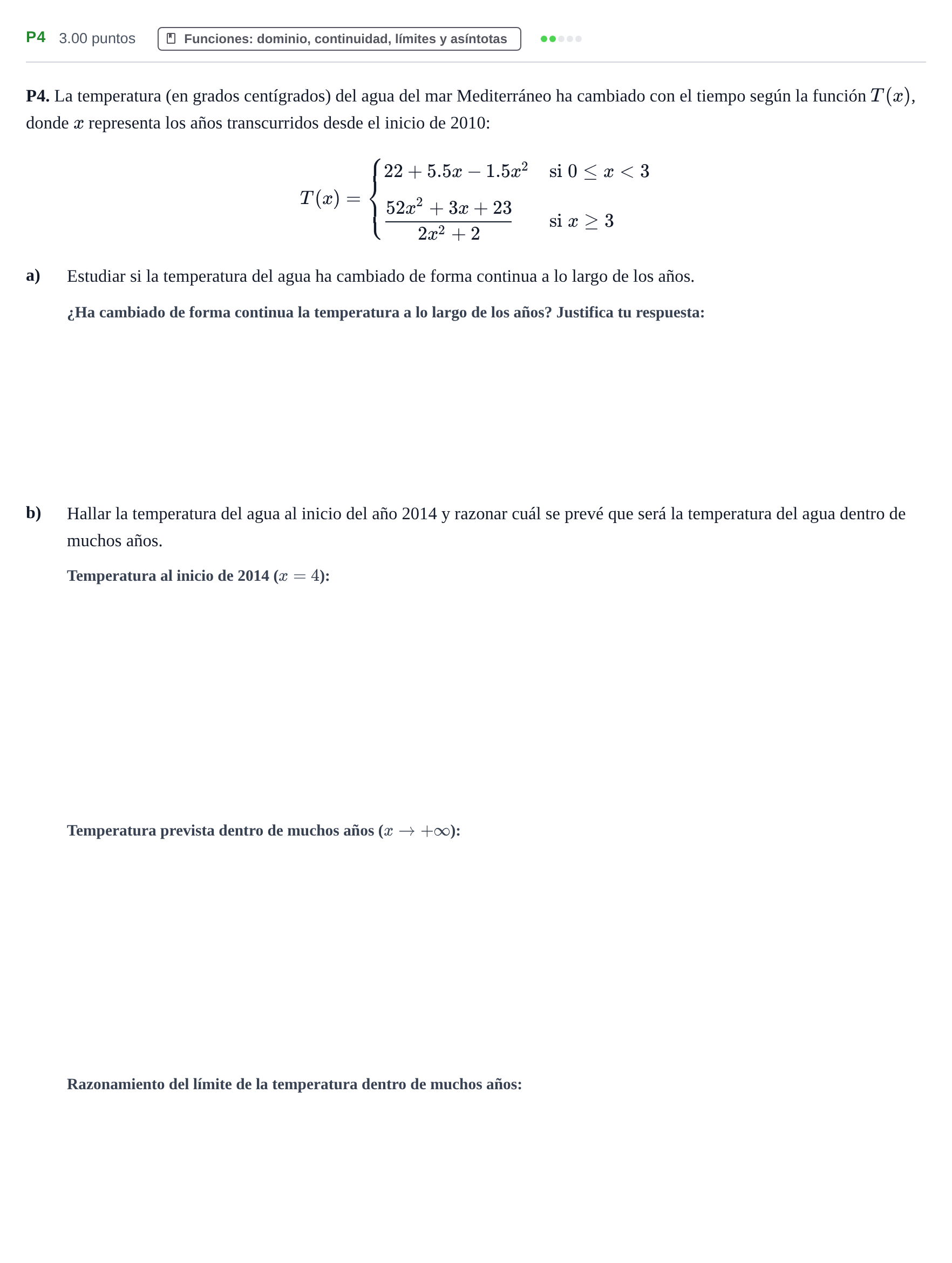 Enunciado: Ejercicio P4 · Matemáticas aplicadas a las Ciencias Sociales II PAU Castilla y León Ordinaria 2024