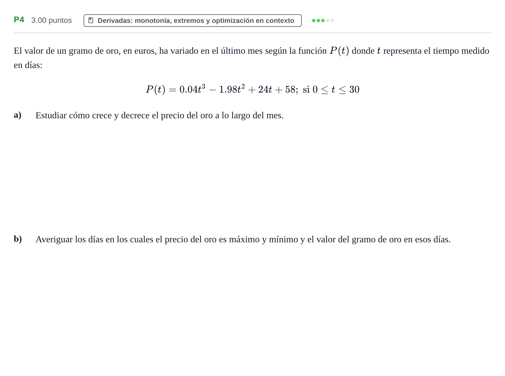 Enunciado: Ejercicio P4 · Matemáticas aplicadas a las Ciencias Sociales II PAU Castilla y León Extraordinaria (Fase Mejora de Nota) 2024