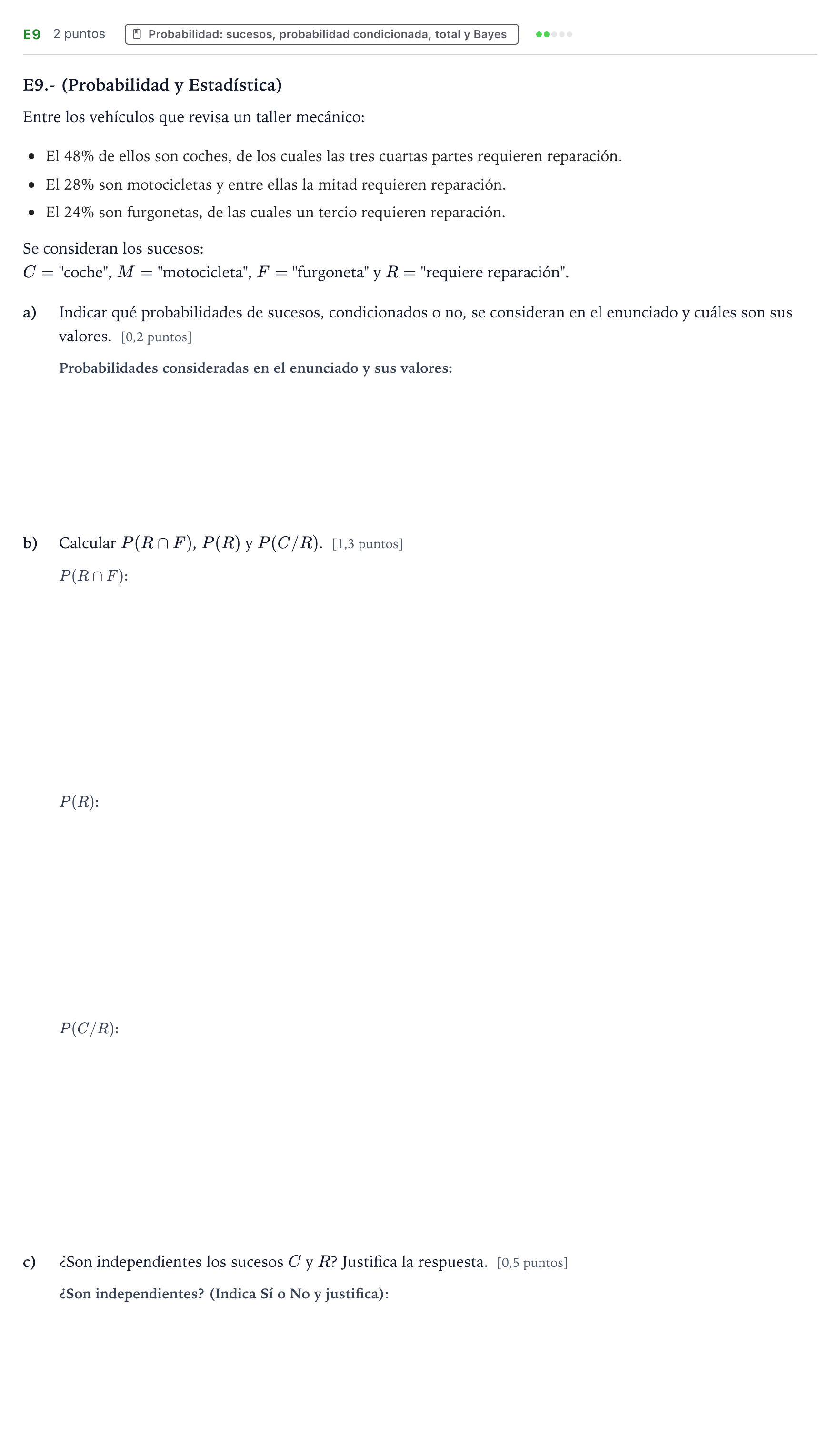 Enunciado: Ejercicio E9 · Matemáticas II PAU Castilla y León Ordinaria 2024