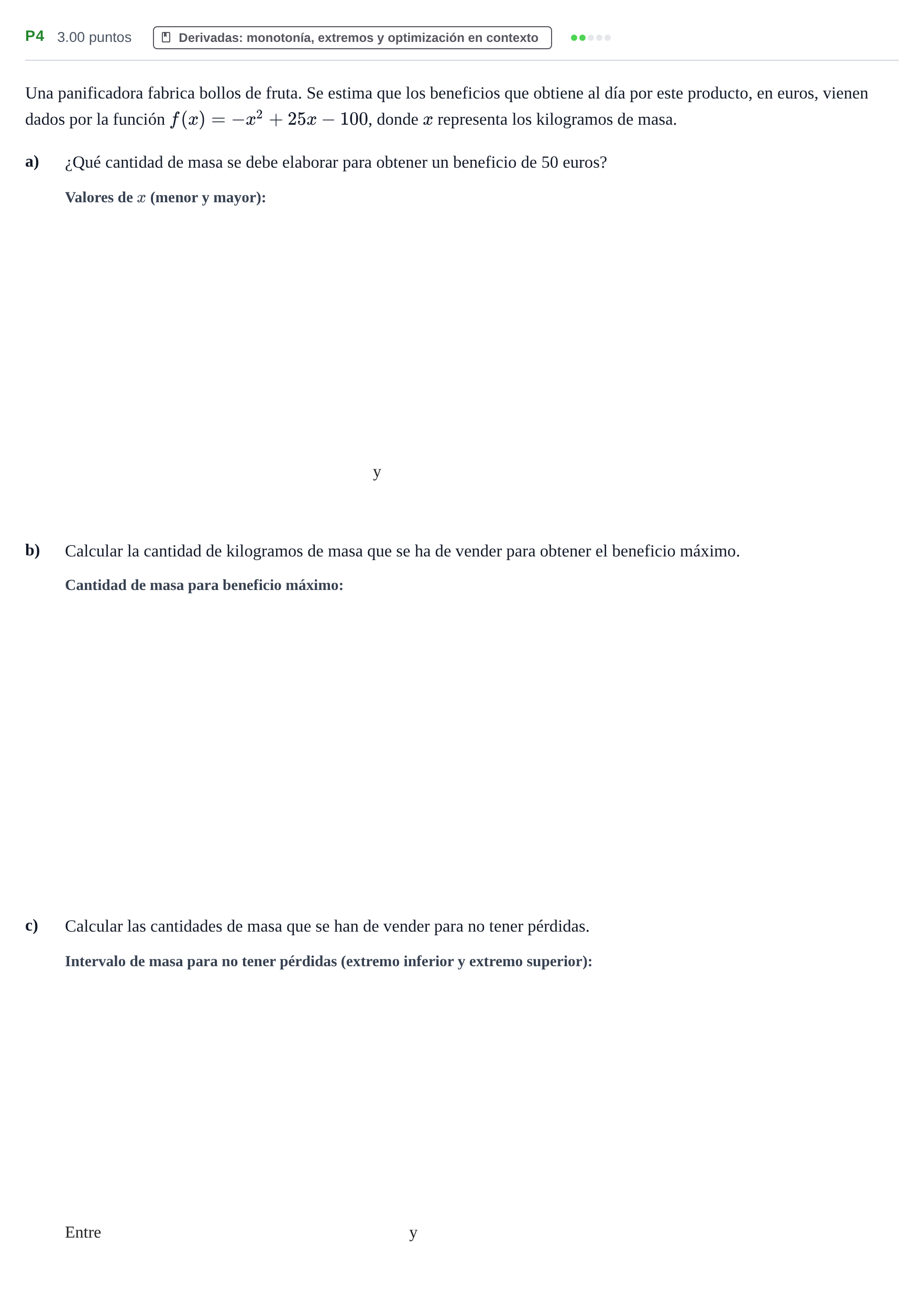 Enunciado: Ejercicio P4 · Matemáticas aplicadas a las Ciencias Sociales II PAU Castilla y León Ordinaria (Fase Mejora de Nota) 2024