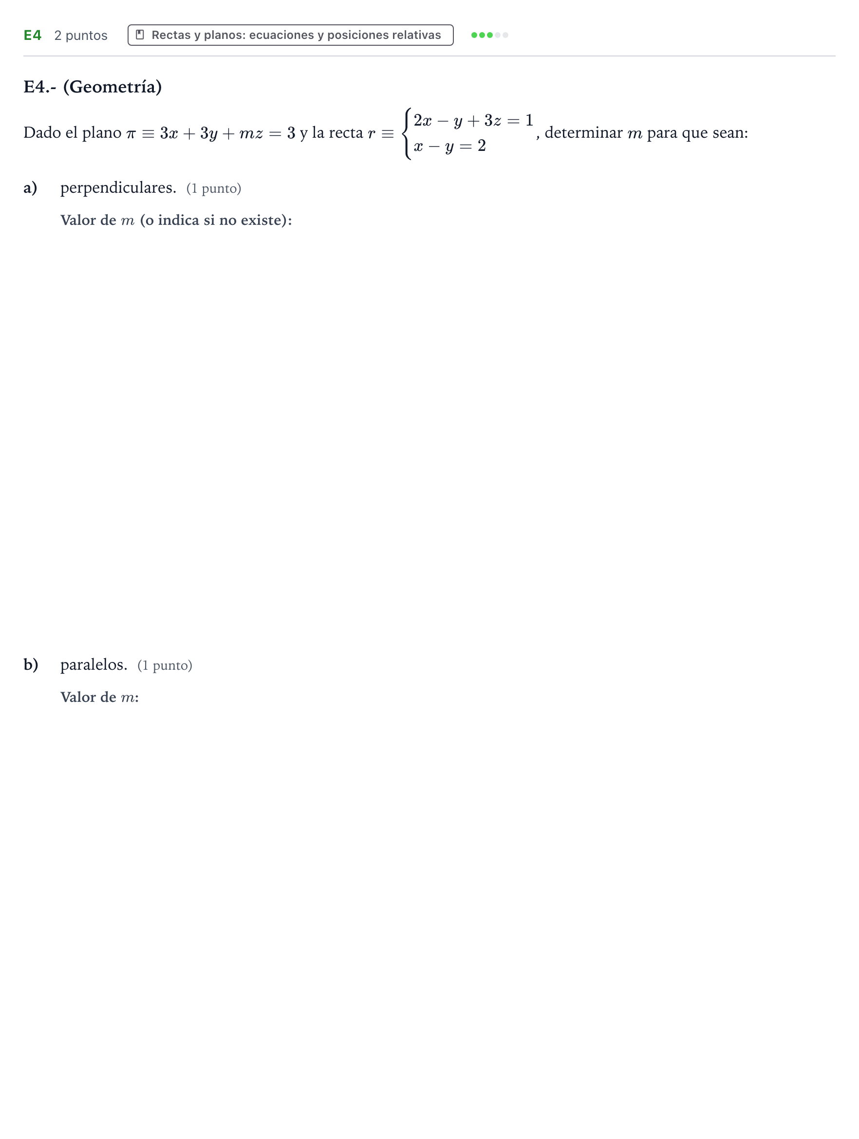 Enunciado: Ejercicio E4 · Matemáticas II PAU Castilla y León Extraordinaria (Fase Mejora de Nota) 2024
