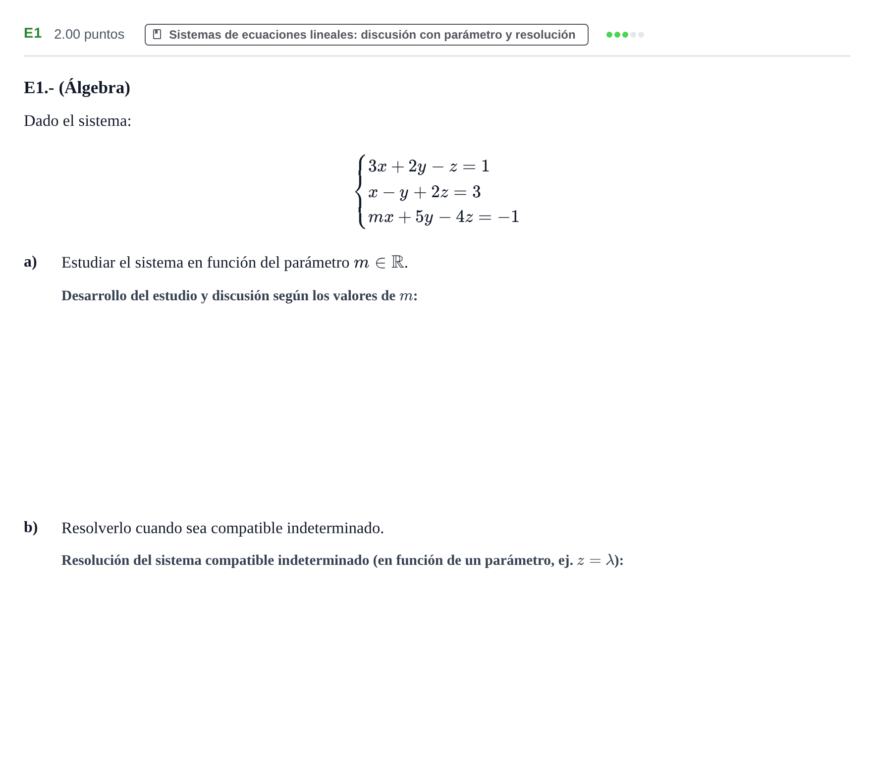 Enunciado: Ejercicio E1 · Matemáticas II PAU Castilla y León Ordinaria (Fase Mejora de Nota) 2024