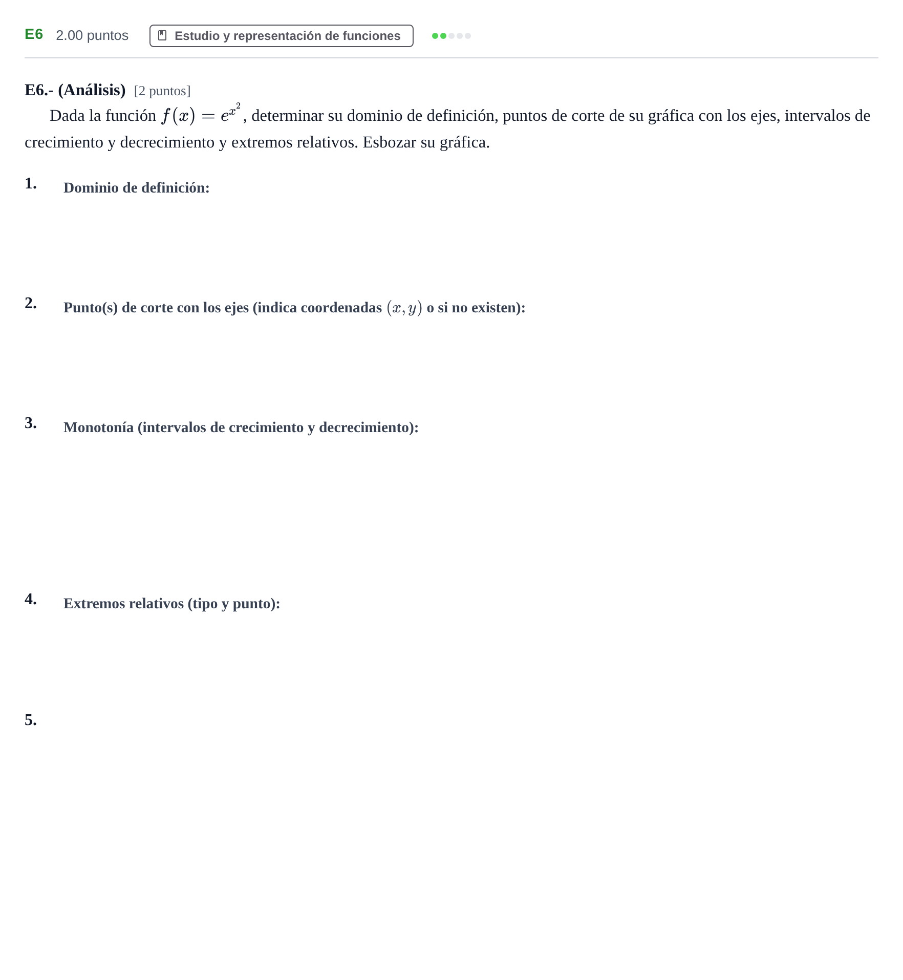 Enunciado: Ejercicio E6 · Matemáticas II PAU Castilla y León Ordinaria (Fase Mejora de Nota) 2024