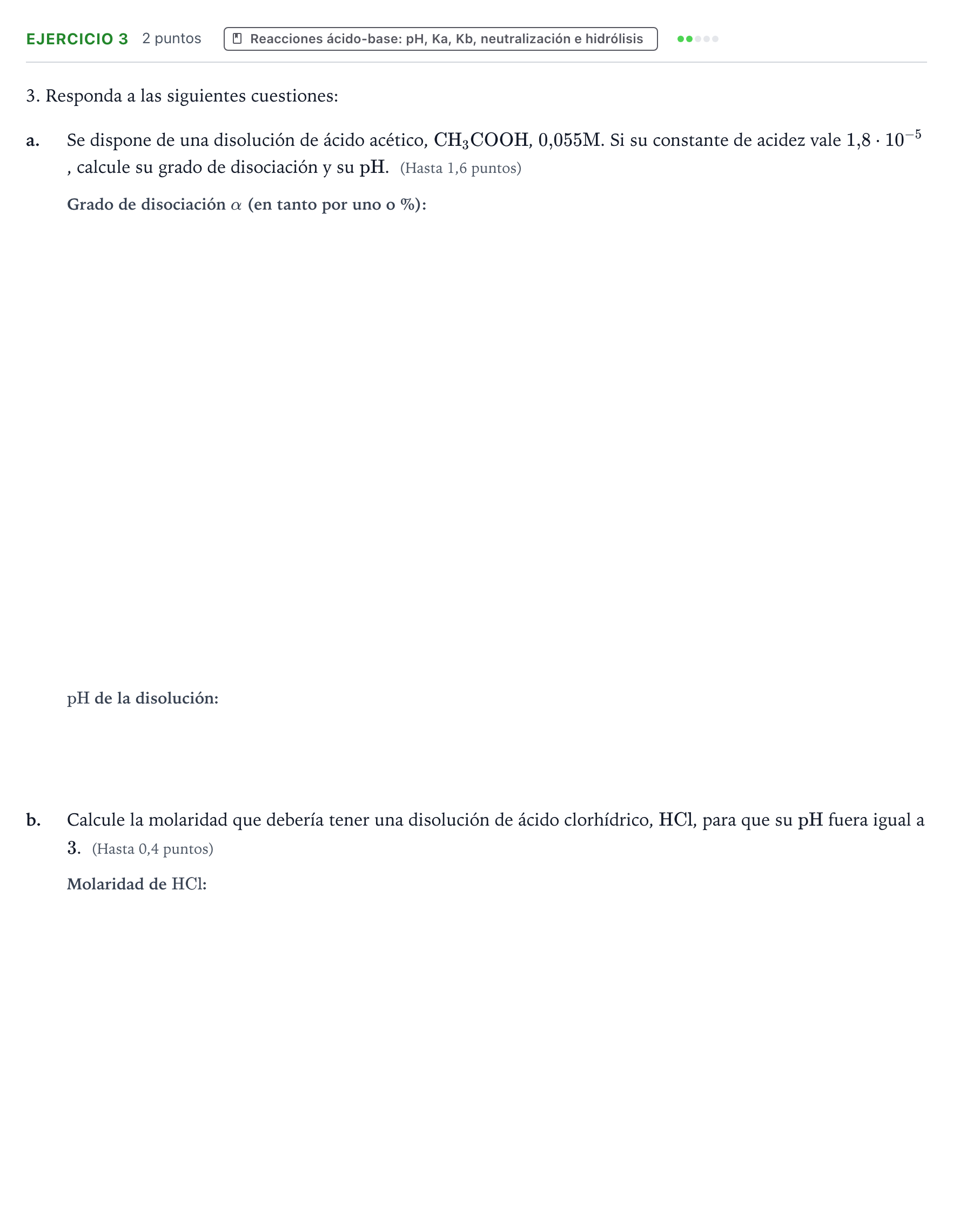 Enunciado: Problema 3 · Química PAU Castilla y León Ordinaria 2024