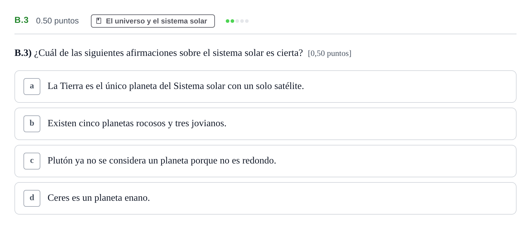 Enunciado: Ejercicio B.3 · Ciencias Generales PAU Castilla y León Ordinaria 2024